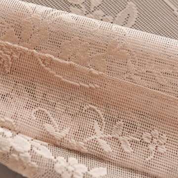 Kotile Blush Sheer Curtains 108 Inch Length 2 Panels, Embroidered Country Floral Vintage Lace Sheer Curtains for Bedroom, Rod Pocket Privacy Window Sheer Lace Curtains, Each 52 x 108 Inch, Blush Pink