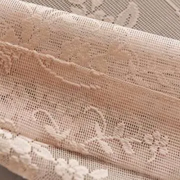 Kotile Blush Sheer Curtains 108 Inch Length 2 Panels, Embroidered Country Floral Vintage Lace Sheer Curtains for Bedroom, Rod Pocket Privacy Window Sheer Lace Curtains, Each 52 x 108 Inch, Blush Pink