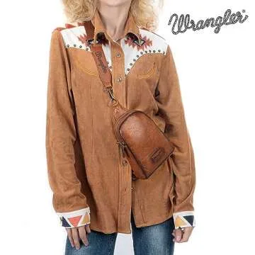 Wrangler Small Sling Bag for Women Crossbody Bags Fanny Pack Chest Bag,WG87-210ABR
