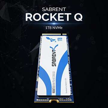 SABRENT Rocket Q 1TB NVMe PCIe M.2 2280 Internal SSD High Performance Solid State Drive R/W 3200/200...