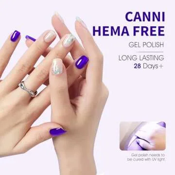 CANNI Royal Blue Purple Gel Nail Polish, 1Pcs Navy Purple Blue Gel Polish Dark Cobalt Blue Color Nail Polish Gel High Gloss Soak Off U V Gel Nail French Nail Manicure Salon DIY