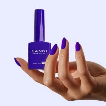 CANNI Royal Blue Purple Gel Nail Polish, 1Pcs Navy Purple Blue Gel Polish Dark Cobalt Blue Color Nail Polish Gel High Gloss Soak Off U V Gel Nail French Nail Manicure Salon DIY