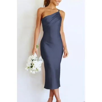 Elegant PRETTYGARDEN Midi Satin Dress for Summer Events