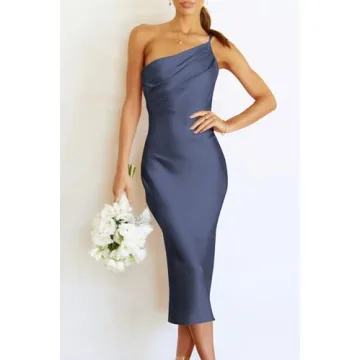 Elegant PRETTYGARDEN Midi Satin Dress for Summer Events