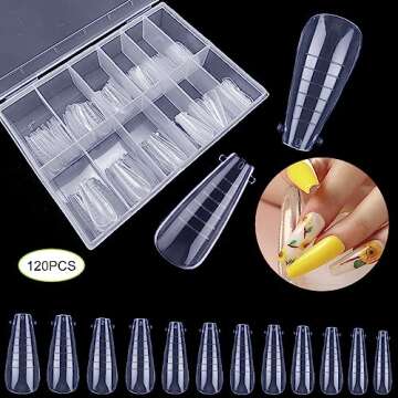 HungGato 120Pcs Dual Nail Forms Ballet Coffin Extension Poly nail gel Nail Forms Full Cover Reusable...