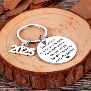Graduation Gifts for Him Her Class of 2025 Seniors Students Keychain Graduation Masters Nurses Stude...