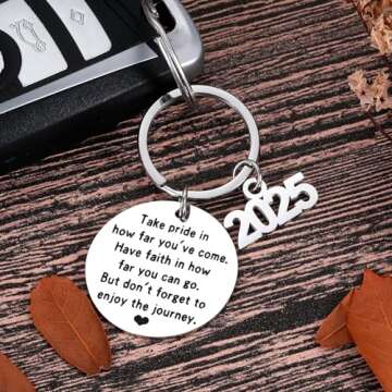 Graduation Gifts for Him Her Class of 2025 Seniors Students Keychain Graduation Masters Nurses Students from College Medical High School Gifts for Women Men Girls Daughter Son Graduates from Dad Mom