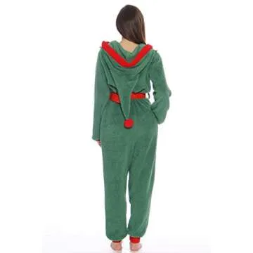 Stylish Elf Just Love Adult Onesie Pajamas for Christmas