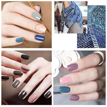 MEFA Gel Nail Polish Set, 12 Colors Soak Off Nail Gel with Gift Box, Blue Nude Gray Colors Nail Art ...