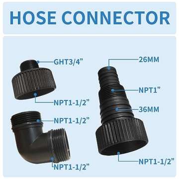 Lanchez 1/2 HP Submersible Water Sump Pump 3330 GPH with Built-in Float Switch for Clean Water Draining Transfer, 25ft Power Cord