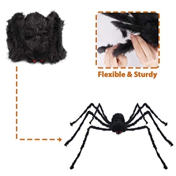 Pawliss Giant Halloween Spider 6.6 Ft Outdoor Decor