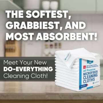 12" x 12" MW Pro Multi-Surface Microfiber Cleaning Cloths - 12 Pack