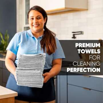 12" x 12" MW Pro Microfiber Cleaning Cloths - 12 Pack