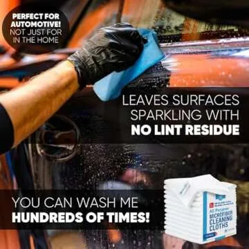 12" x 12" MW Pro Microfiber Cleaning Cloths - 12 Pack