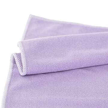 Shandali Hot Yoga GoSweat Microfiber Hand Towel in Super Absorbent Premium Violet Suede for Bikram, Pilates, Gym, and Outdoor Sports. 16 x 26.5 inches.