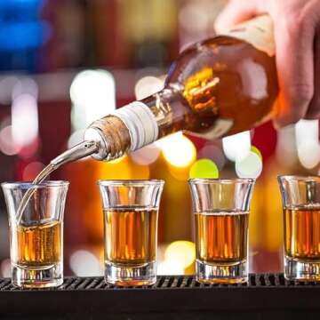 Ruckae 12 Pack 2 OZ Shot Glasses Set Clear Shot Glasses Bulk with Heavy Base Bar Cone Glass Shot Cups for Vodka Tequila Whiskey Liquor (Cone Shaped)