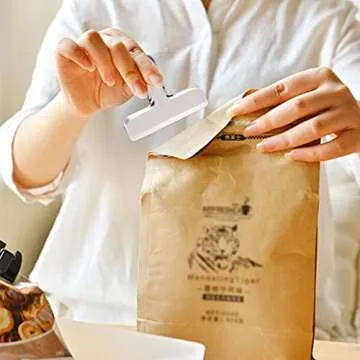Pack of 8 Bag Clips, Stainless Steel and Heavy Duty Metal Bag Clip,Tightly Seals Chip, Coffee, Bread or Cereal Bags to Keep Food Fresh, for Home, Kitchen, Office, Pantry, Camping (Matte Silver)
