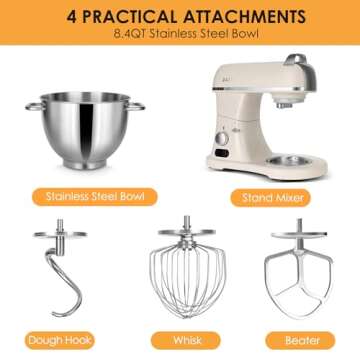 ZACME 8.4QT Commercial Stand Mixer 800W Power and NSF Certified