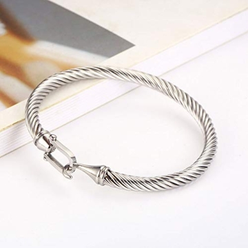 Stylish Unisex Stainless Steel Cable Wire Bracelet