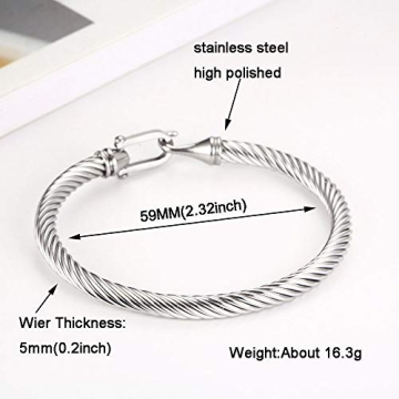 Stylish Unisex Stainless Steel Cable Wire Bracelet