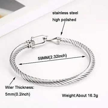 Stylish Unisex Stainless Steel Cable Wire Bracelet