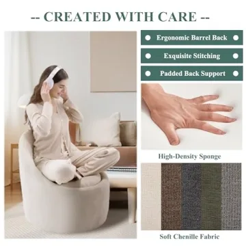 COLAMY 360° Swivel Accent Chair with Hidden Storage