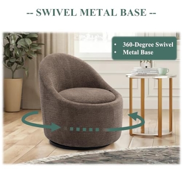 COLAMY 360° Swivel Accent Chair with Hidden Storage
