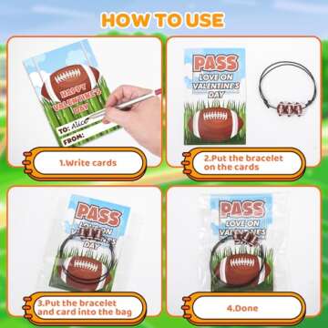 AuroTops Sports Bracelets & Cards Perfect for Kids Valentines