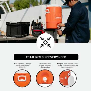 Igloo 5 Gallon Portable Cooler - Bright Orange