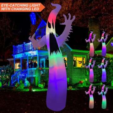 SEASONBLOW 12 Ft Inflatable Portable Halloween Terrible Ghost for Lawn Yard Garden Indoors and Outdoors Holiday Decoration
