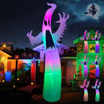 SEASONBLOW 12 Ft Inflatable Portable Halloween Terrible Ghost for Lawn Yard Garden Indoors and Outdoors Holiday Decoration