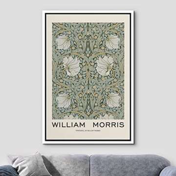 wall26 Framed Canvas Print Wall Art Pimpernel Flowers by William Morris Historic Cultural Illustrati...