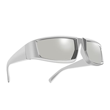 GUVIVI Futuristic Rectangle Sunglasses with UV400 Protection
