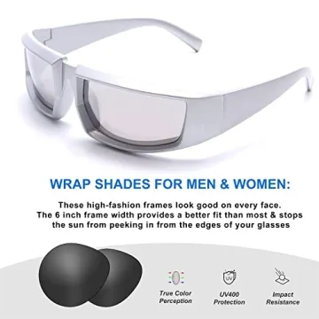 GUVIVI Futuristic Rectangle Sunglasses with UV400 Protection
