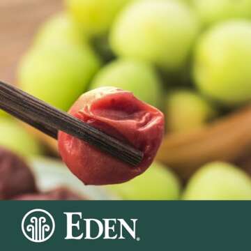 Eden Umeboshi Plum, Japanese Pickled Plum, Wakayama Grown, Whole, Traditionally Made in Japan, No MSG, No Chemical Additives, 7.05 oz
