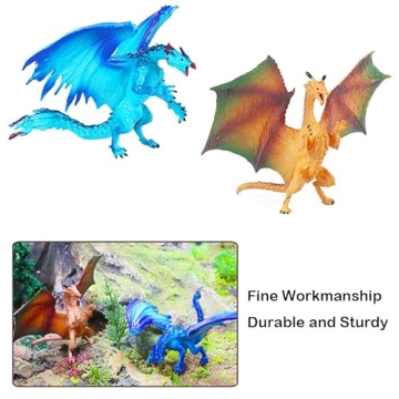 Magic Dragon Figurine Kit - 12 Pcs Hand-Painted Set