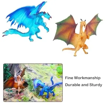 Magic Dragon Figurine Kit - 12 Pcs Hand-Painted Set