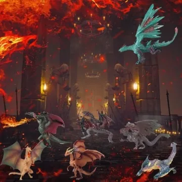 Magic Dragon Figurine Kit - 12 Pcs Hand-Painted Set