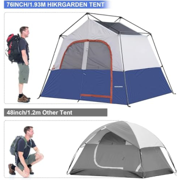 HIKERGARDEN 6-Person Camping Tent Windproof Easy Setup