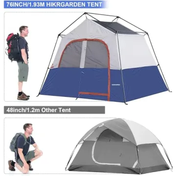 HIKERGARDEN 6-Person Camping Tent Windproof Easy Setup