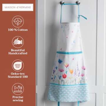 Maison d'Hermine 100% Cotton Adjustable Kitchen Apron