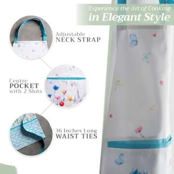 Maison d'Hermine 100% Cotton Adjustable Kitchen Apron