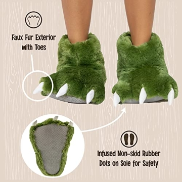 Fun Dinosaur Paw Slippers for Kids and Adults - Cozy & Nonslip
