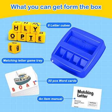 Fenikso Matching Letter Game, Alphabet Spelling & Reading Words, Objects & Color Recognition, Early ...