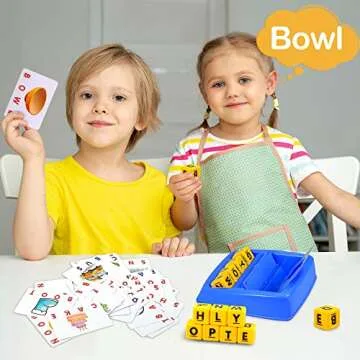 Fenikso Matching Letter Game, Alphabet Spelling & Reading Words, Objects & Color Recognition, Early Learning Educational Toy for Preschool & Kindergarten Kids Over 3-8 Years Old, Best Gifts