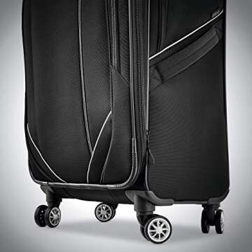 American Tourister Zoom Turbo Softside Expandable Spinner Wheel Luggage, Black, Carry-On 20-Inch