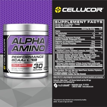 Cellucor Alpha Amino EAA & BCAA Powder | Fruit Punch Flavor