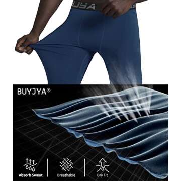 BUYJYA Men's Compression Pants - Ultimate Athletic Comfort & Style