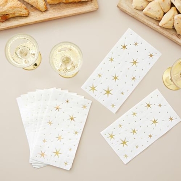 Decorative Gold and White Paper Napkins for Events