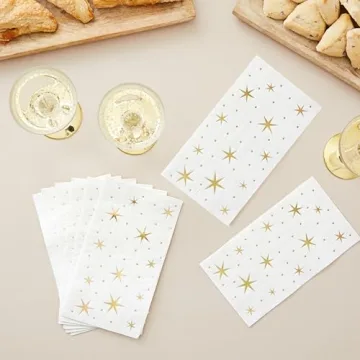 Decorative Gold and White Paper Napkins for Events